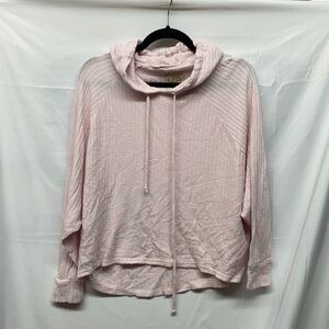 Chaser Pink Waffle Hooded Sweatshirt Hoodie Small